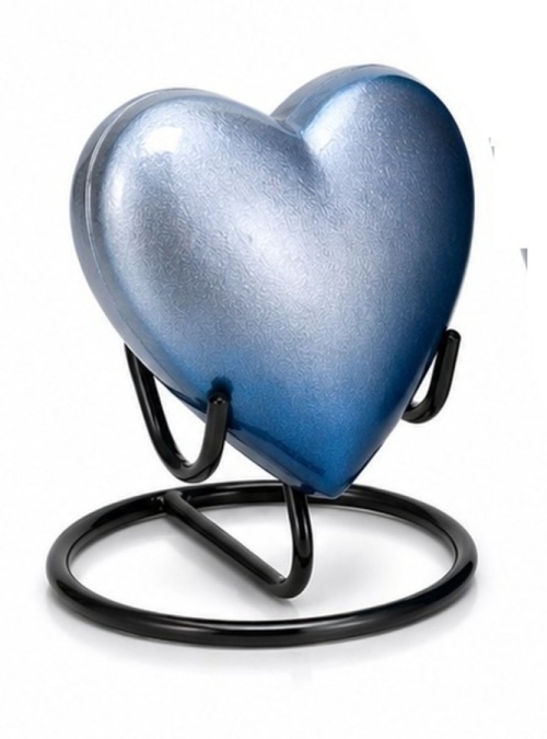 Blauw, zilveren metallic urn