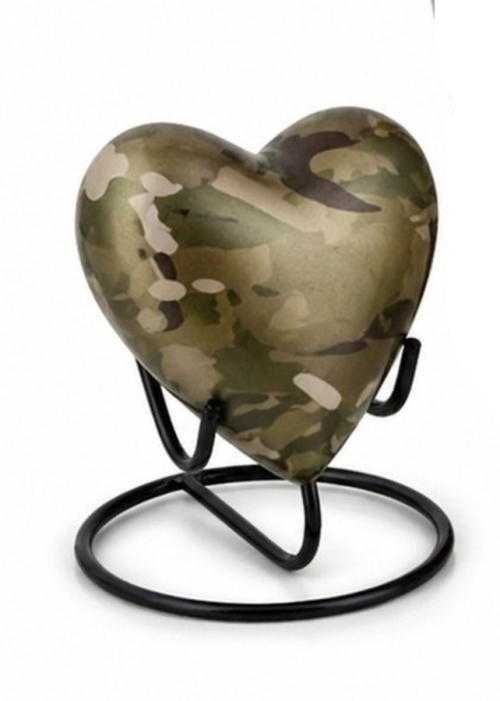 Camouflage urn met groen/bruine accenten
