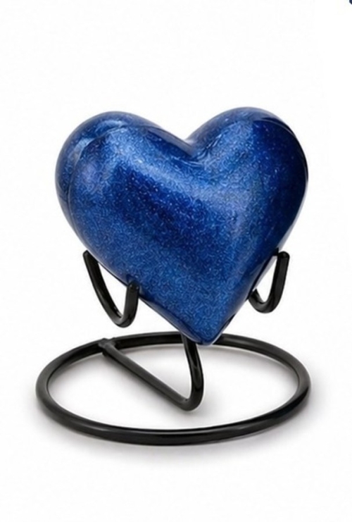 Diepblauwe metallic urn