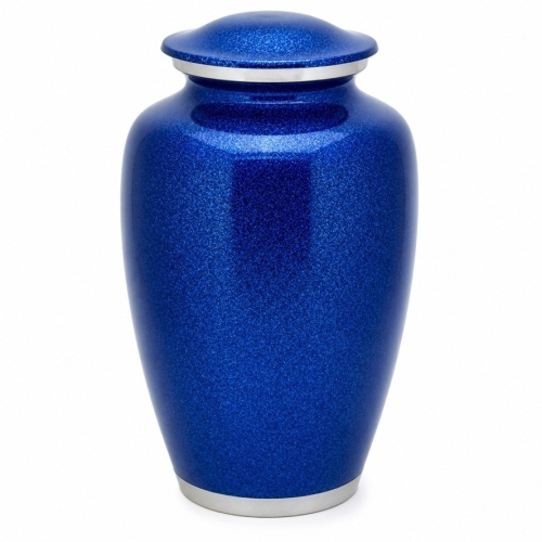 Diepblauwe mettalic urn
