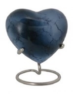 Hartvormige blauwe vuur urn
