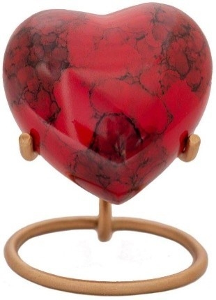 Hartvormige rode vuur urn