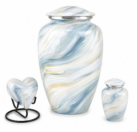 Hemelse Rust – Blauw Marmer Urnenset