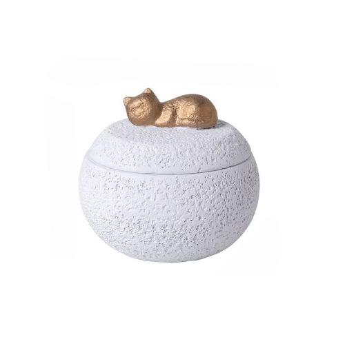 Luna Cat Memorial Urn White