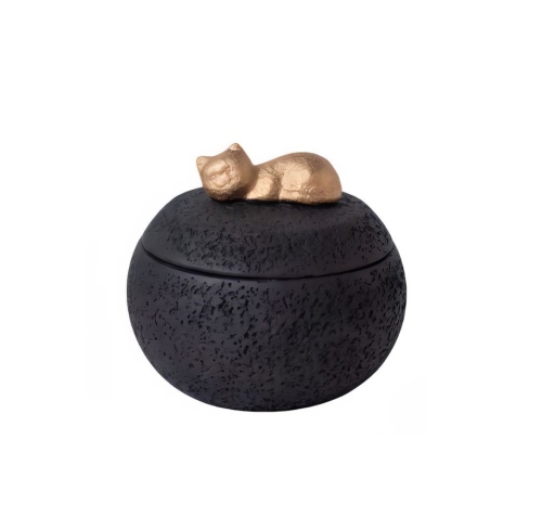 Luna Cat Memorial Urn Black