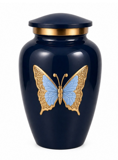 Midnight Butterfly – Blauwe Mini Urn