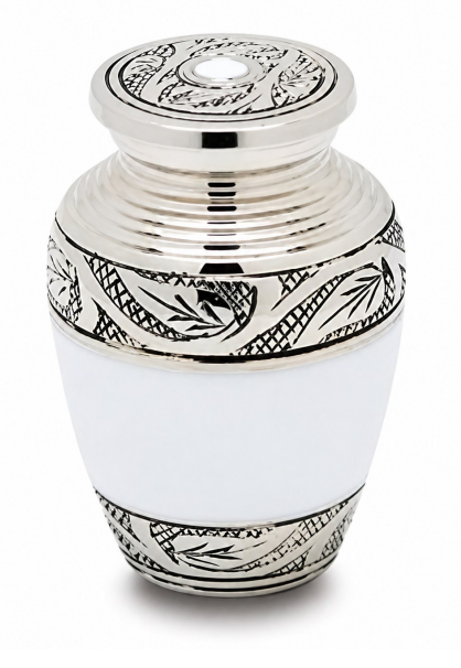 Pure Elegance – Wit/Zilveren Mini Urn