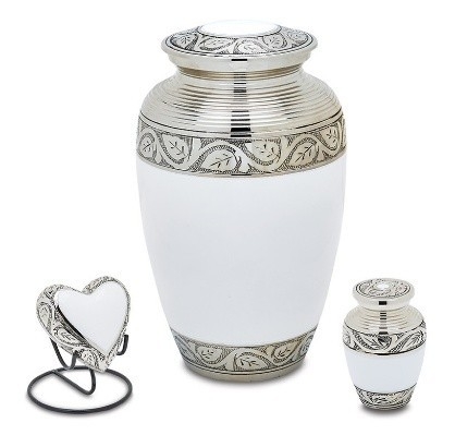 Pure Elegance – Wit/Zilveren Urnenset