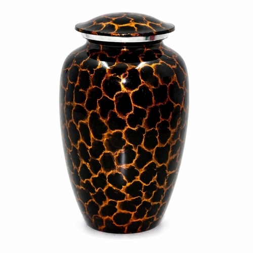 Zwart, goudbruine urn met lava-effect