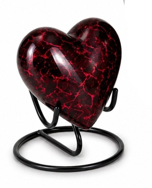 Zwart, rode urn met lava-effect