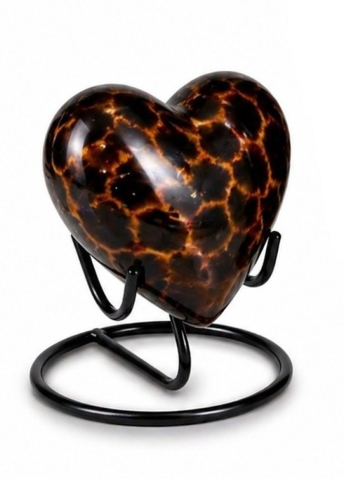 Zwarte, goudbruine urn met lava-effect